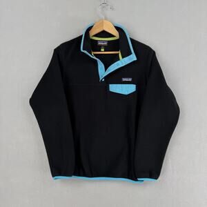 Patagonia Synchilla Jacket Womens Small Black Fleece Snap-T Pullover Outdoor
